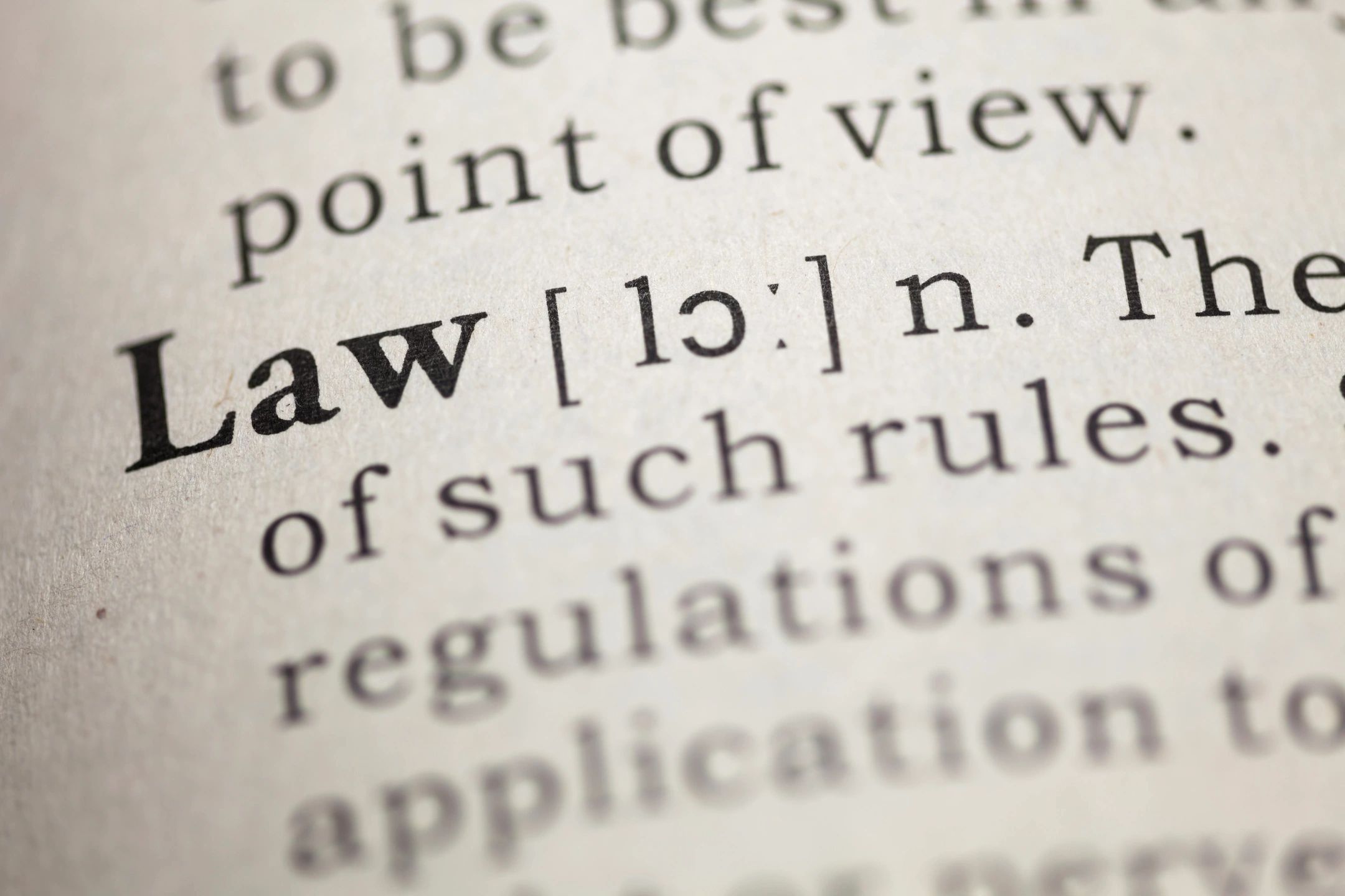 Legal dictionary close-up.